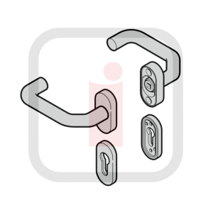 4016874 - Komplet klamek PZ (92) wygięte do bramy Hörmann