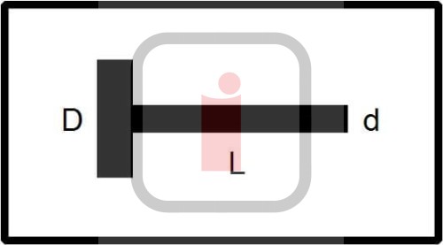 K066145 - Wymiary rolki serwisowej Crawford Assa Abloy D = 46, d = 11, L = 103