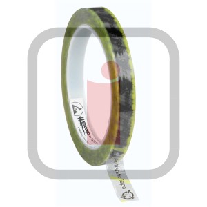 242274 – Taśma ESD WESCORP przezroczysta z żółtymi paskami 12 mm x 65,8 m 76,2 mm CORE DESCO